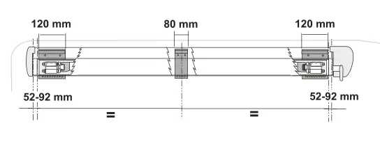 F45s – rysunek techniczny (katalog Fiamma, s. 55)
