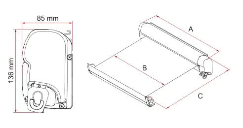 F45s Stellantis – rysunek techniczny (katalog Fiamma, s. 59)