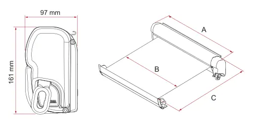 F45L – rysunek techniczny (katalog Fiamma, s. 62)