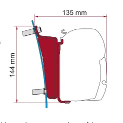 F45 – montaż na ścianie – rysunek techniczny (katalog Fiamma, s. 104)