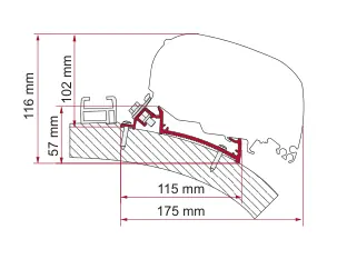 F80 – montaż na dachu – rysunek techniczny (katalog Fiamma, s. 110)