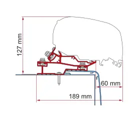 F80 – montaż na dachu – rysunek techniczny (katalog Fiamma, s. 111)