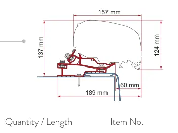 F80 – montaż na dachu – rysunek techniczny (katalog Fiamma, s. 111)