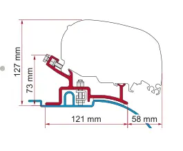 F80 – montaż na dachu – rysunek techniczny (katalog Fiamma, s. 114)
