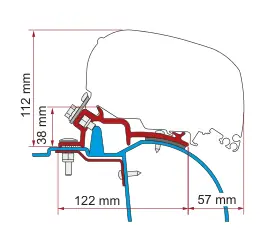 F80 – montaż na dachu – rysunek techniczny (katalog Fiamma, s. 114)