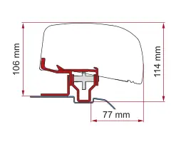 F40van – montaż na dachu – rysunek techniczny (katalog Fiamma, s. 116)