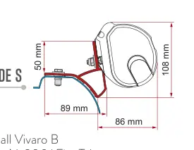 F35pro / F35 – montaż na ścianie – rysunek techniczny (katalog Fiamma, s. 120)