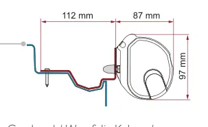 F35pro / F35 – montaż na ścianie – rysunek techniczny (katalog Fiamma, s. 120)