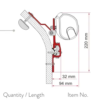 Zestawy uchwytów F35pro / F35 – rysunek techniczny (katalog Fiamma, s. 121)