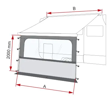 Blocker Pro – rysunek techniczny (katalog Fiamma, s. 123)
