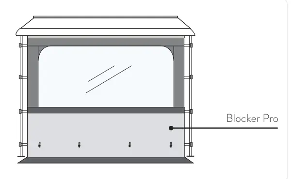 Blocker Pro – rysunek techniczny (katalog Fiamma, s. 124)