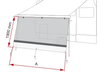 Sun View XL – rysunek techniczny (katalog Fiamma, s. 127)