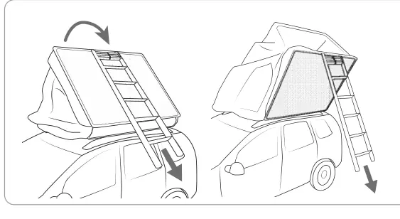 Namiot dachowy – Moonlight Tent (s. 154–155) – rysunek techniczny (katalog Fiamma, s. 154)