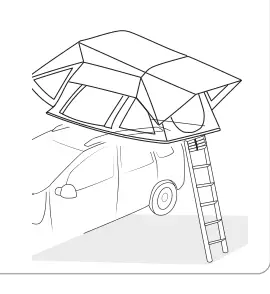 Namiot dachowy – Moonlight Tent (s. 154–155) – rysunek techniczny (katalog Fiamma, s. 154)
