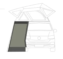 Namiot dachowy – Moonlight Tent (s. 154–155) – rysunek techniczny (katalog Fiamma, s. 155)