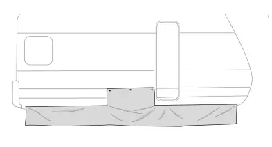 Fartuchy przeciwwiatrowe – Skirting (s. 157) – rysunek techniczny (katalog Fiamma, s. 157)