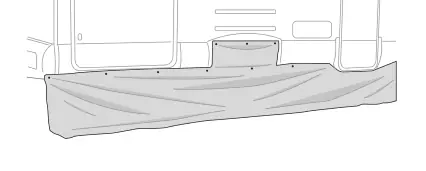 Fartuchy przeciwwiatrowe – Skirting (s. 157) – rysunek techniczny (katalog Fiamma, s. 157)