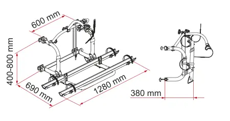 Carry-Bike Pro / Pro C (Pro Series) – rysunek techniczny (katalog Fiamma, s. 172)