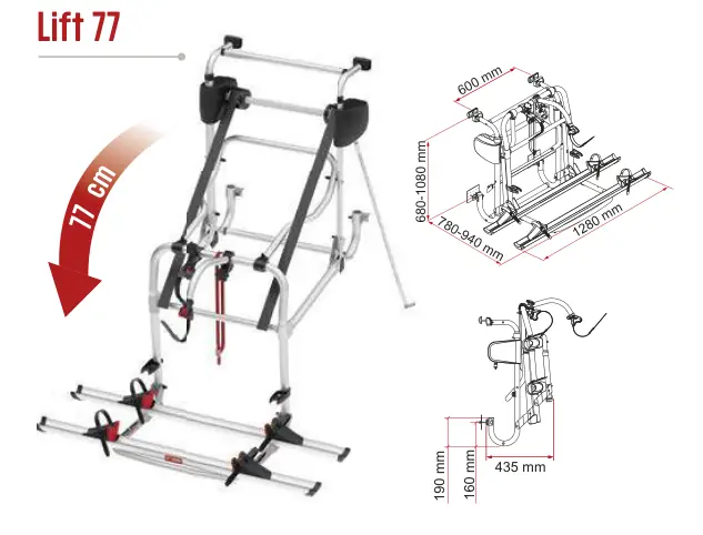 Carry-Bike Lift 77 / Motor Lift 77 – rysunek techniczny (katalog Fiamma, s. 176)