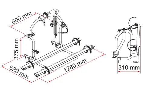 Carry-Bike Trigano - CI - Roller Team – rysunek techniczny (katalog Fiamma, s. 182)