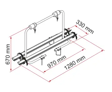 Carry-Bike Caravan XL A – rysunek techniczny (katalog Fiamma, s. 188)