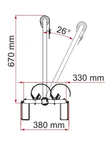 Carry-Bike Caravan XL A – rysunek techniczny (katalog Fiamma, s. 188)