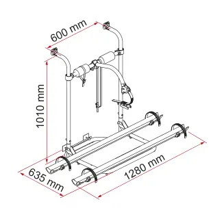 Carry-Bike Caravan Hobby – rysunek techniczny (katalog Fiamma, s. 189)