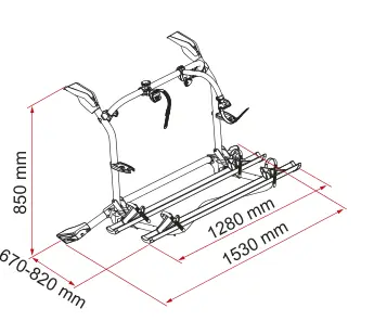 Carry-Bike VW T5 Pro / T6 Pro – rysunek techniczny (katalog Fiamma, s. 192)