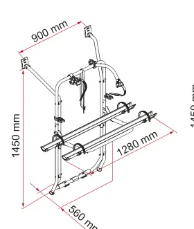 Carry-Bike VW T5 / T6 – rysunek techniczny (katalog Fiamma, s. 194)