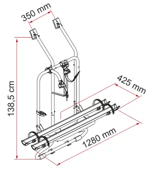Carry-Bike VW T4 D – rysunek techniczny (katalog Fiamma, s. 198)