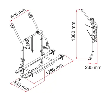 Carry-Bike VW T4 – rysunek techniczny (katalog Fiamma, s. 199)