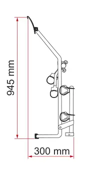 Carry-Bike VW T3 (T25) – rysunek techniczny (katalog Fiamma, s. 200)