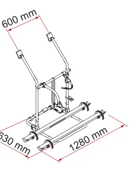 Carry-Bike VW T3 (T25) – rysunek techniczny (katalog Fiamma, s. 200)