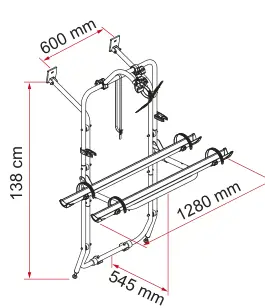 Carry-Bike Mercedes Vito – rysunek techniczny (katalog Fiamma, s. 203)