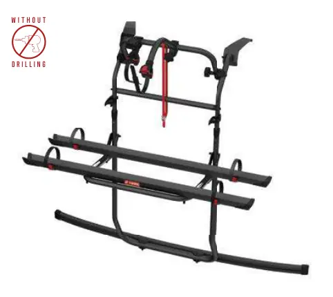 Carry-Bike Ford Custom V710 / VW Transporter ≥ 2025 – rysunek techniczny (katalog Fiamma, s. 208)