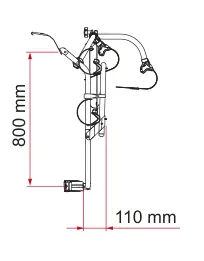 Carry-Bike Ford Transit Custom Nugget / Nugget Plus – rysunek techniczny (katalog Fiamma, s. 211)