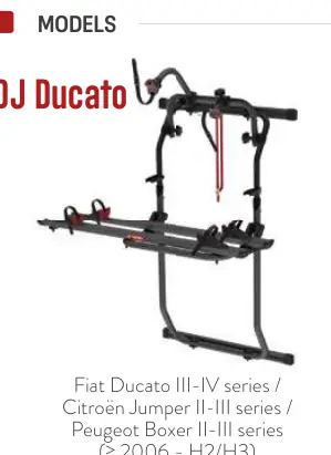 Carry-Bike DJ – rysunek techniczny (katalog Fiamma, s. 217)