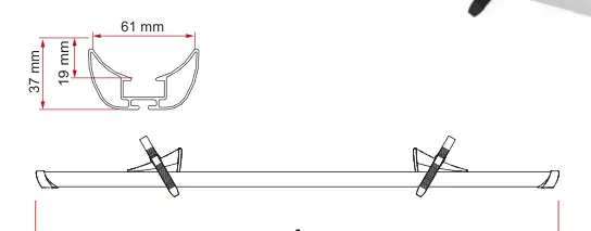 Rail Premium / XL – rysunek techniczny (katalog Fiamma, s. 229)