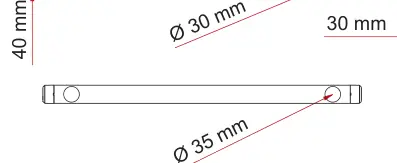 Kit Support Bar 600 mm – rysunek techniczny (katalog Fiamma, s. 234)