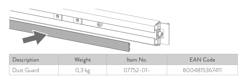 Dust Guard – rysunek techniczny (katalog Fiamma, s. 235)