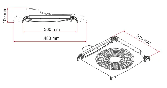 Turbo-Kit – rysunek techniczny (katalog Fiamma, s. 243)