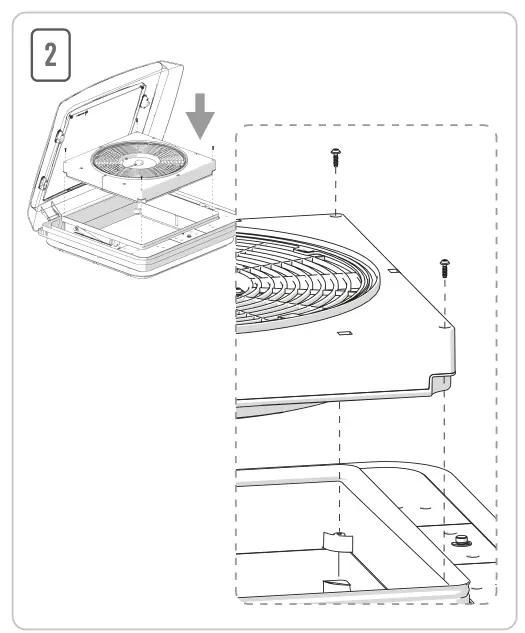 Kit Turbo-Vent F / Kit Turbo-Vent F Premium – rysunek techniczny (katalog Fiamma, s. 247)