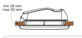 Vent 28 F – rysunek techniczny (katalog Fiamma, s. 256)
