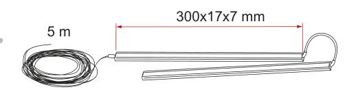 Oświetlenie LED do markiz – rysunek techniczny (katalog Fiamma, s. 264)