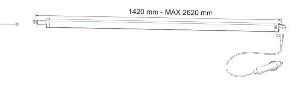 Oświetlenie LED do markiz – rysunek techniczny (katalog Fiamma, s. 265)