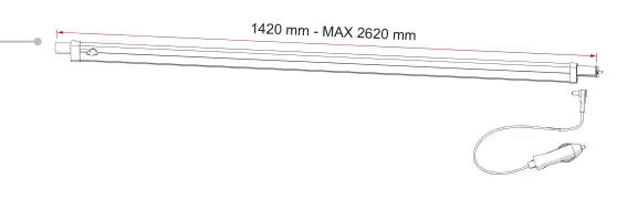 Oświetlenie LED do markiz – rysunek techniczny (katalog Fiamma, s. 265)
