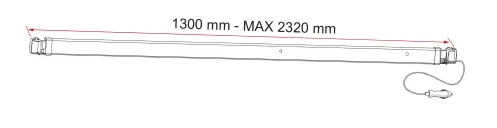 Oświetlenie LED do markiz – rysunek techniczny (katalog Fiamma, s. 265)