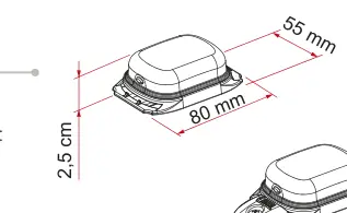 LED zewnętrzne i do garażu – rysunek techniczny (katalog Fiamma, s. 268)