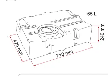Roll-Tank 70 F – rysunek techniczny (katalog Fiamma, s. 274)