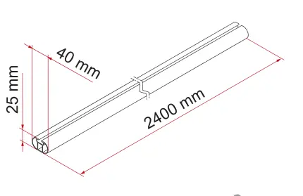 Fixing-bar Pro L – rysunek techniczny (katalog Fiamma, s. 283)